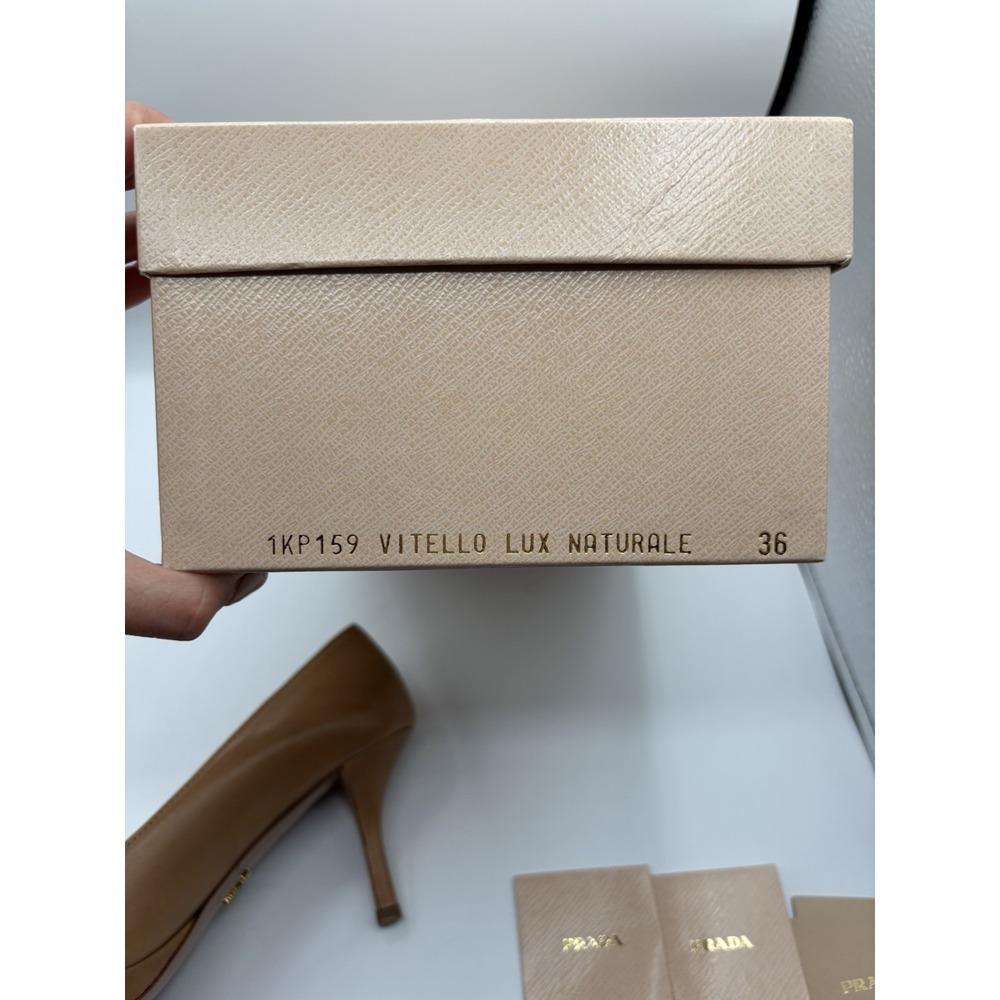 Prada Tan Peep-Toe Heels - Picture 10 of 11